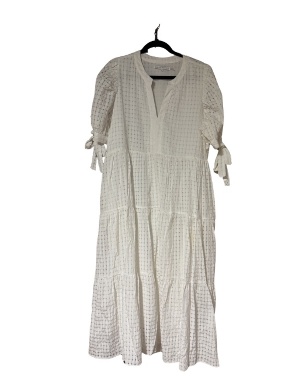 English Factory Tiered Midi Dress with Tie Sleeves